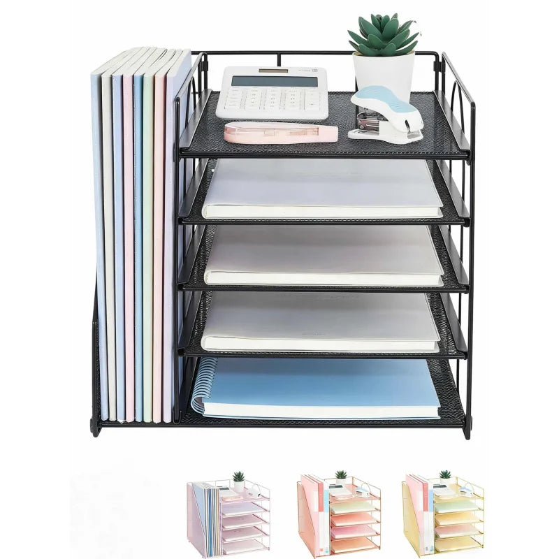Multi-layer File Rack5Office Desktop Document Organizer Storage Box File Holder Archive Rack Office Supplies
