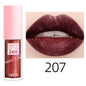 Blushimmer 18-color glitter lip gloss in waterproof liquid lipstick tube with glossy finish and moisturizing lip oil.
