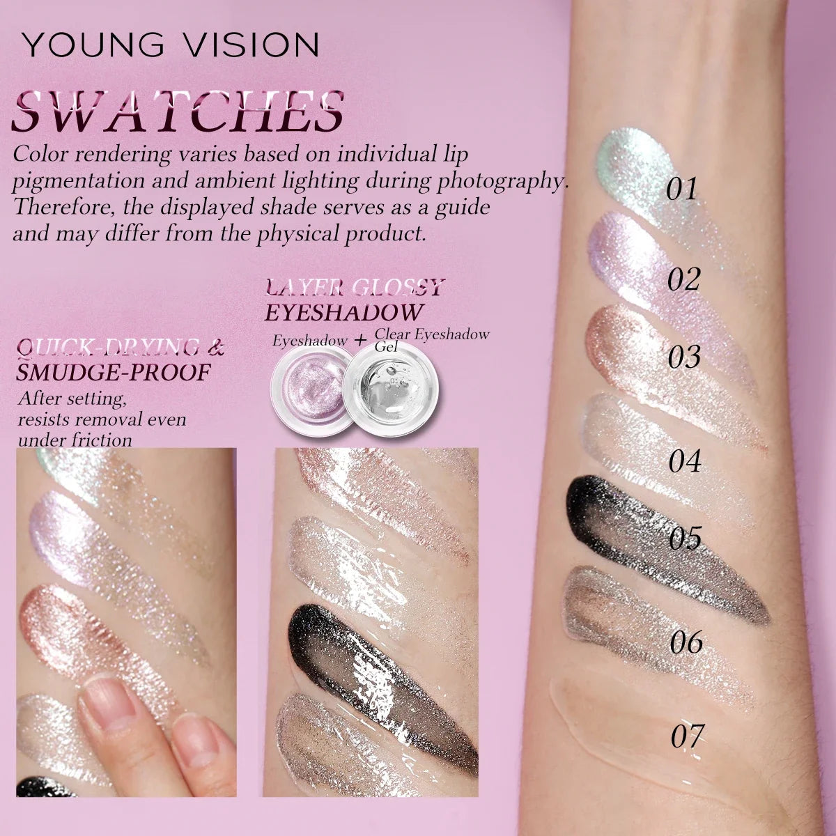 Shiny high gloss liquid by Blushimmer, quick-drying and long-lasting face and body brightening liquid in a sleek bottle.