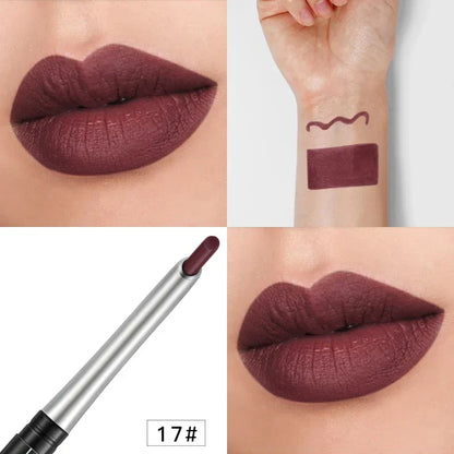 Blushimmer 17-color portable matte pencil lipstick with waterproof, long-lasting, moisturizing lip liner for women.