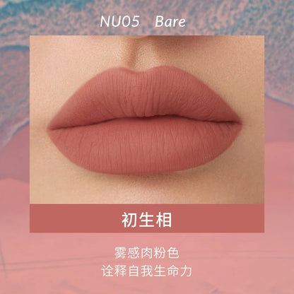 Blushimmer Kaleidos lipstick lip cream in matte velvet nude, waterproof long-lasting lip stain with a smooth, creamy texture.