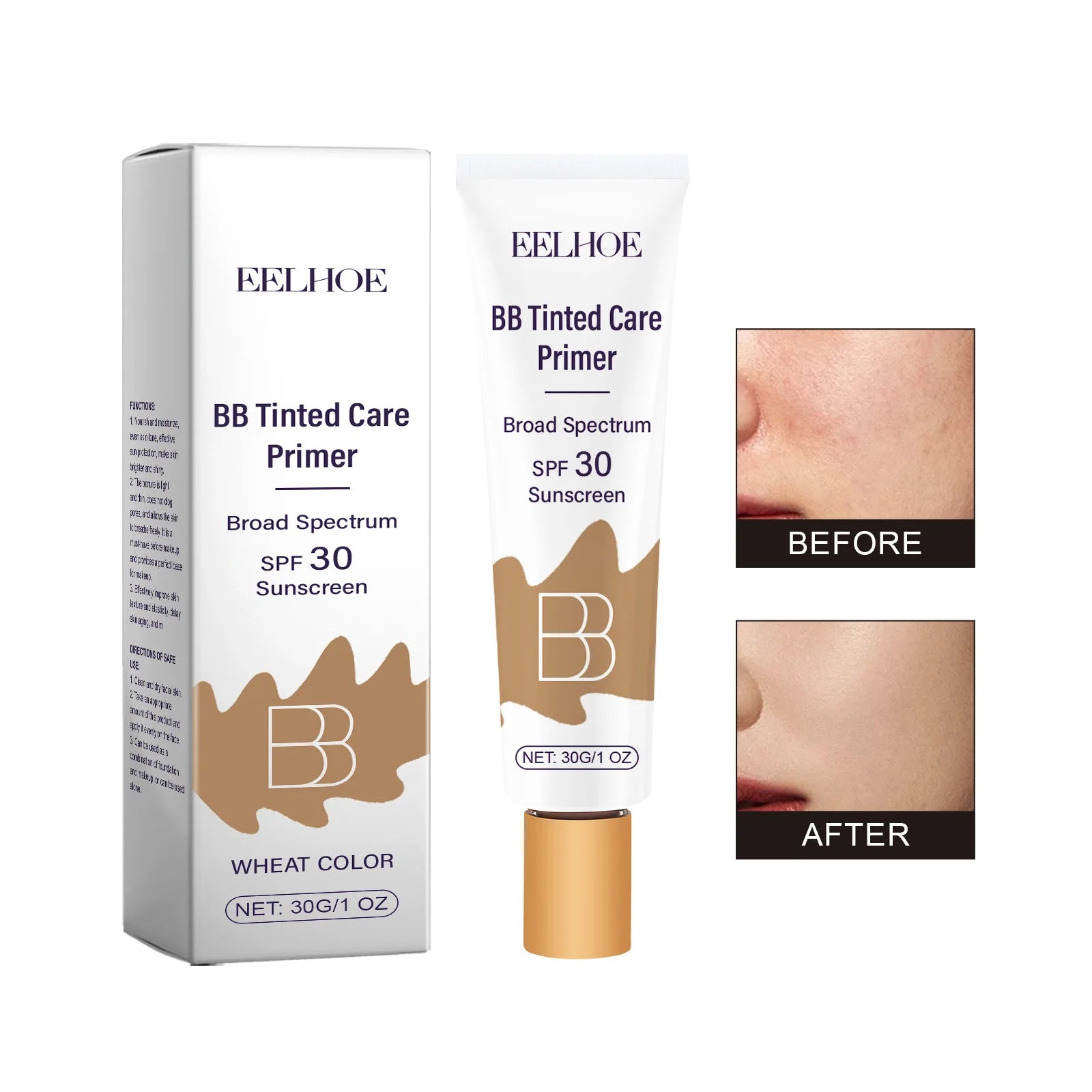 BB Cream, facial makeup, hydrating and moisturizing, daily primer, lightweight texture, fits naturally, beauty cream