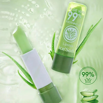 Blushimmer Aloe Vera moisturizing lipstick and lip balm set with color-changing, nourishing, anti-drying formula for soft lips
