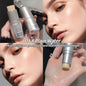 Blushimmer highlighter stick with pearlescent finish, brightens and contours eyes for a natural, radiant glow in the image.