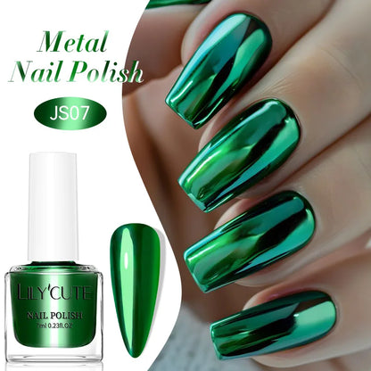 Blushimmer LILYCUTE 7ml mirror metallic nail polish bottle with red and purple mirror effect for nail art.