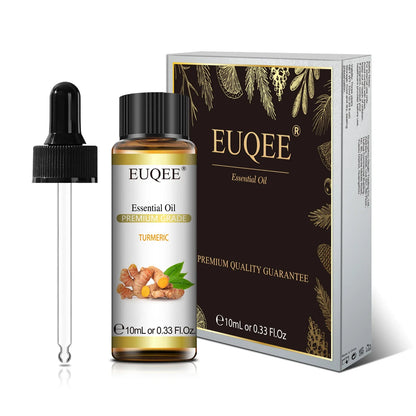 Blushimmer EUQEE 10ml natural essential oils including lavender, jasmine, eucalyptus, vanilla, sandalwood, and citrus scents.