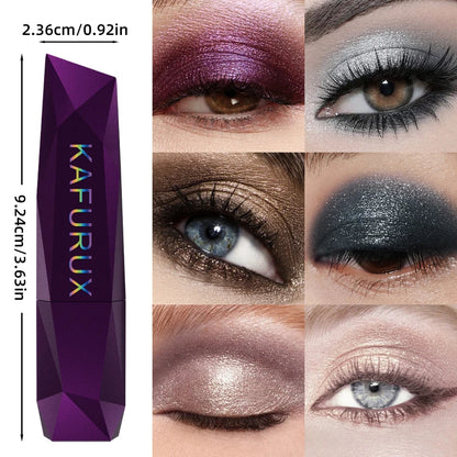 Blushimmer 25-color waterproof eyeshadow stick with glitter and matte shades, long-lasting, ideal for eye makeup and face highlight.