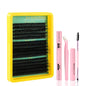 Blushimmer Lash Clusters Kit with natural 10-16mm spiky volume eyelash extensions and individual cluster lashes.