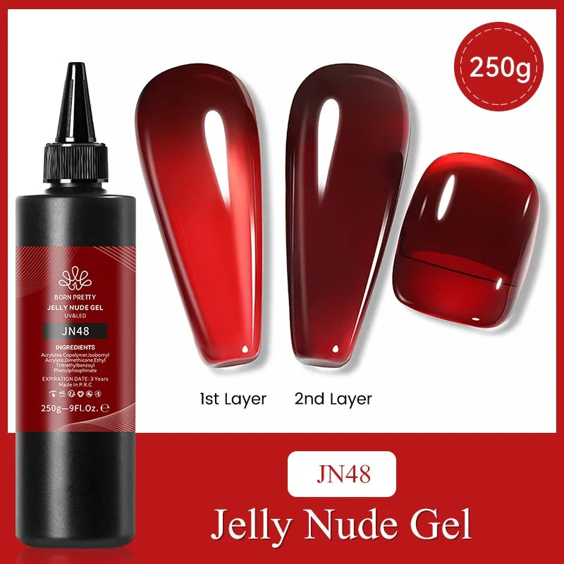 Blushimmer Born Pretty 250g black and white gel nail polish refill kit with semi-permanent, soak-off UV LED gel for nails.