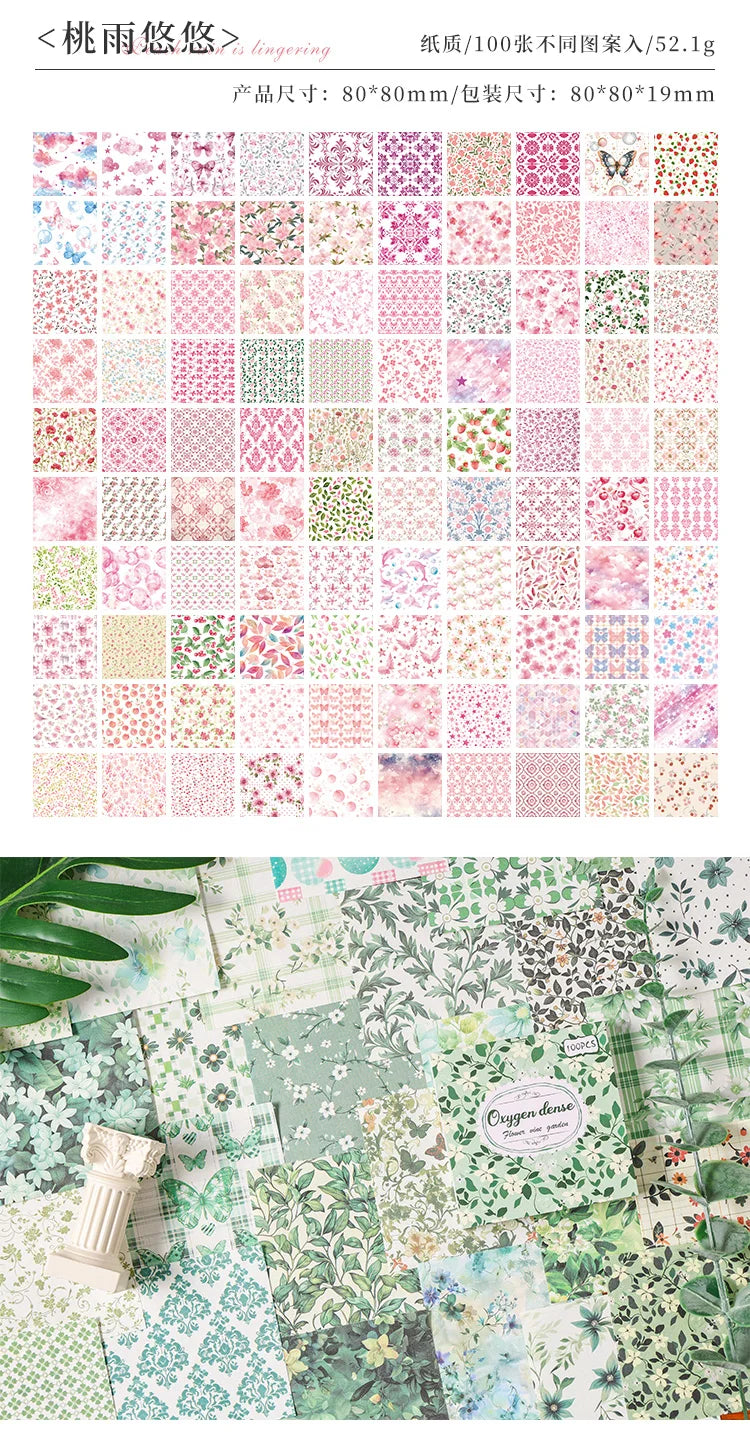 100pcs Vintage Paper Multi Style Deco Retro Stationery Supplies Writing Paper Junk Journal Label Scrapbooking Material Supplies