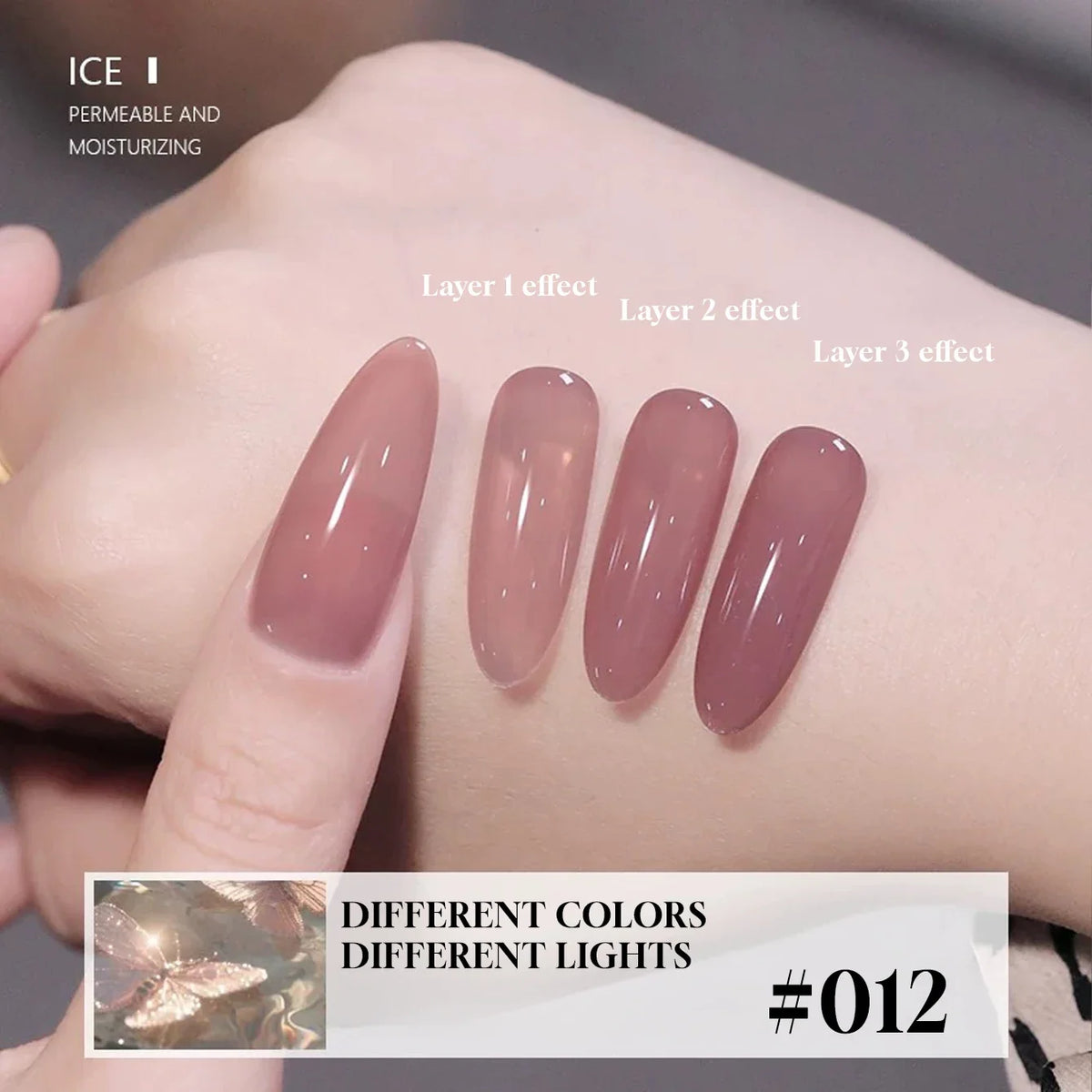 Blushimmer Mianel Japanese-style fairy gel nail polish in white, pink, and nude shades, 12ml, for summer pink nail designs.