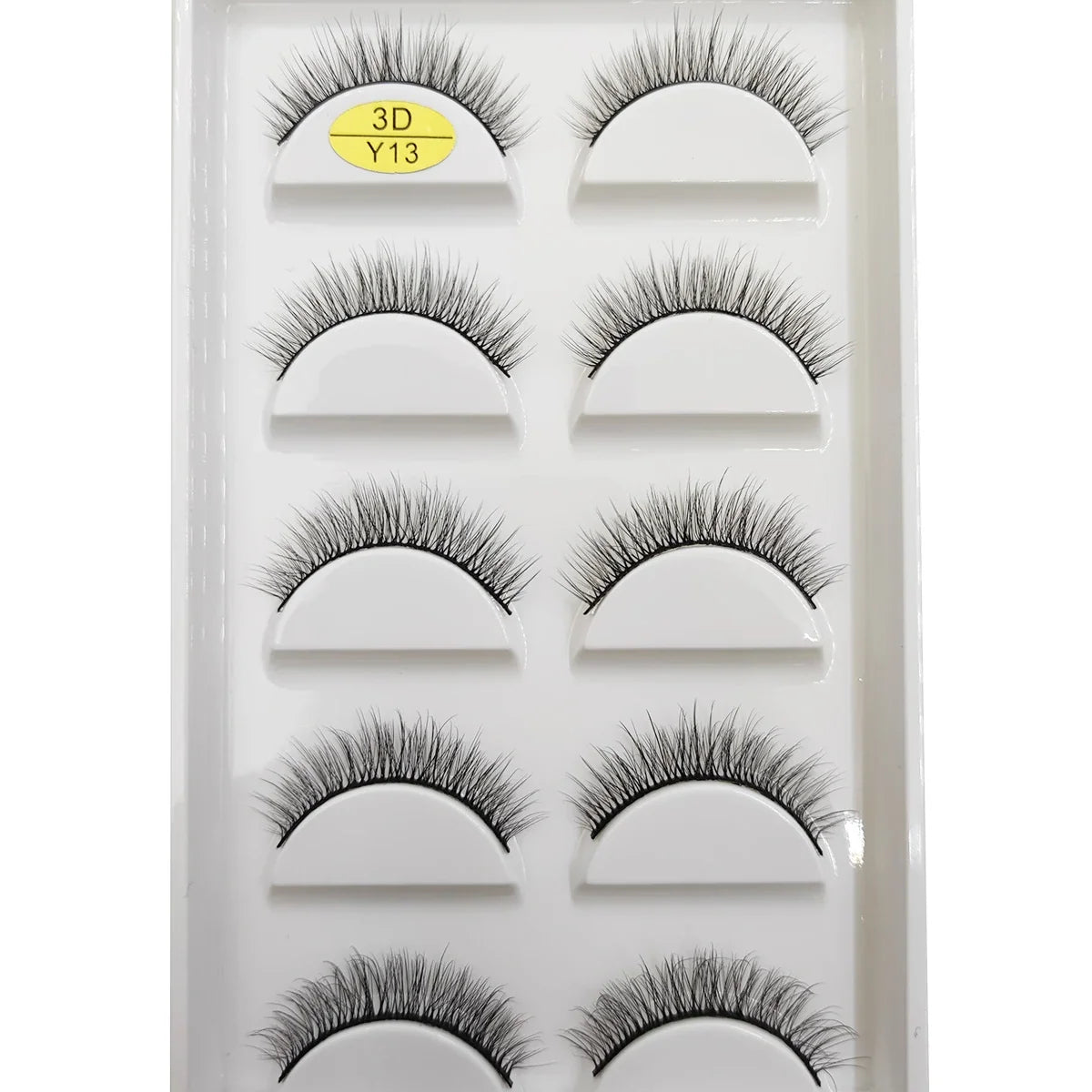 Five pairs of Blushimmer 3D Mink false eyelashes with soft, wispy, fluffy design in various styles for natural makeup eyelash looks.