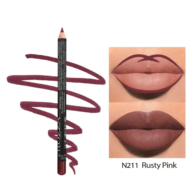 Blushimmer 14-color nude matte lip pencil with long-lasting, waterproof, high-pigment lip liner for precise lip makeup application.