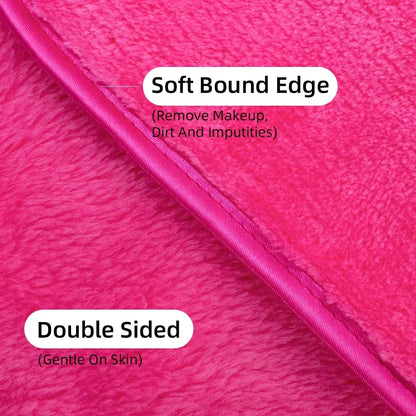 Two reusable microfiber makeup remover pads from Blushimmer for facial cleansing and skincare, soft and washable face cleaning towels.