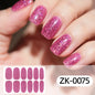 Gradient Cat Eye Style Nail Art Stickers, 16-Piece Set Self-Adhesive Waterproof Glitter False Nail Decals