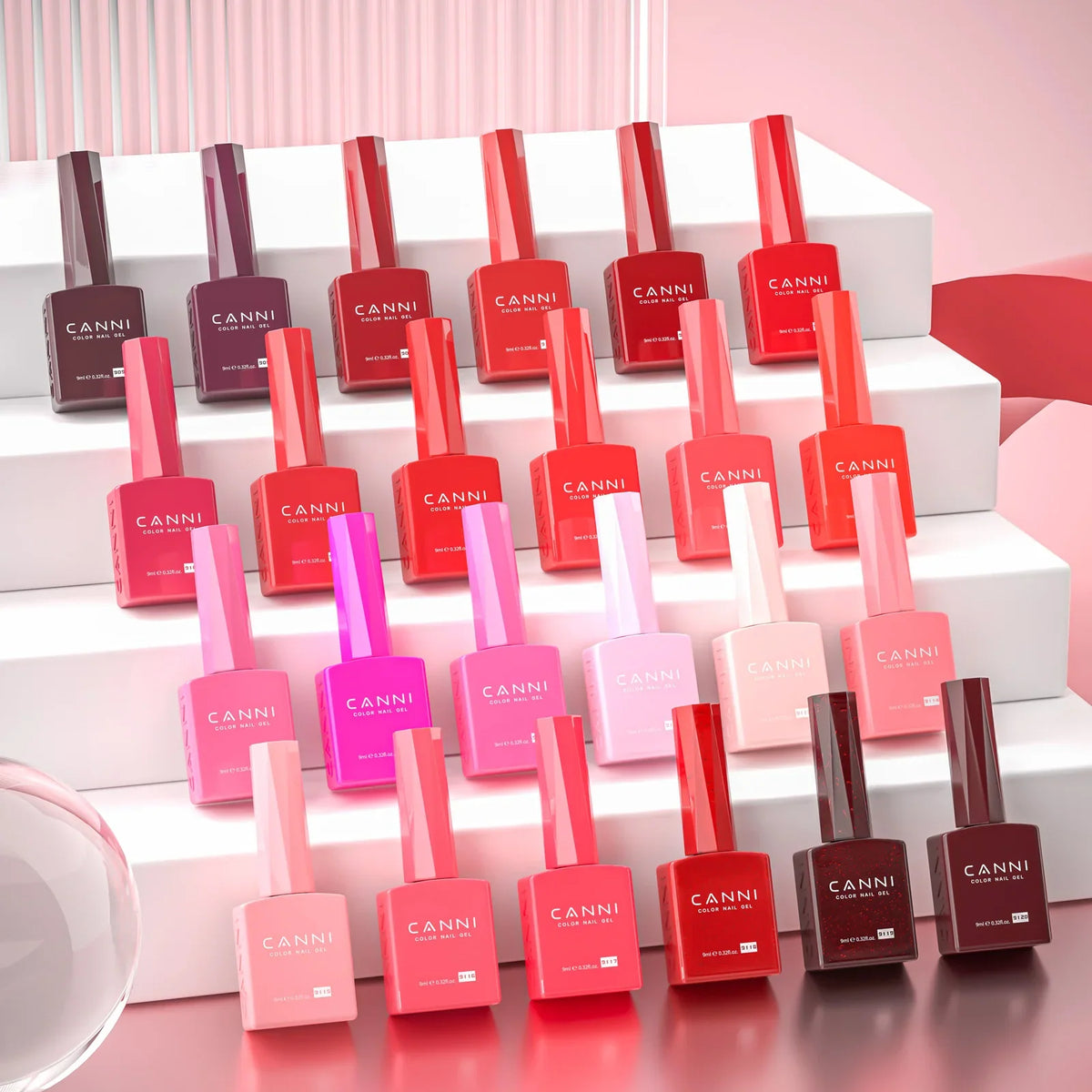 Blushimmer CANNI Hema Free Nail Gel Polish Fall Collection with semi-permanent diamond long-wear top coat in vibrant red and nude shades