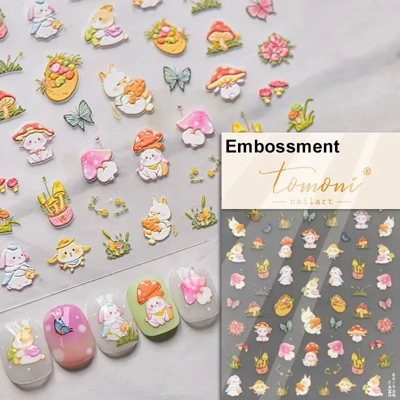 Brown Japanese Kawaii Bear nail art sticker by Blushimmer, self-adhesive cartoon animal decal for DIY nail decoration.