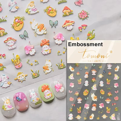 Brown Japanese Kawaii Bear nail art sticker by Blushimmer, self-adhesive cartoon animal decal for DIY nail decoration.