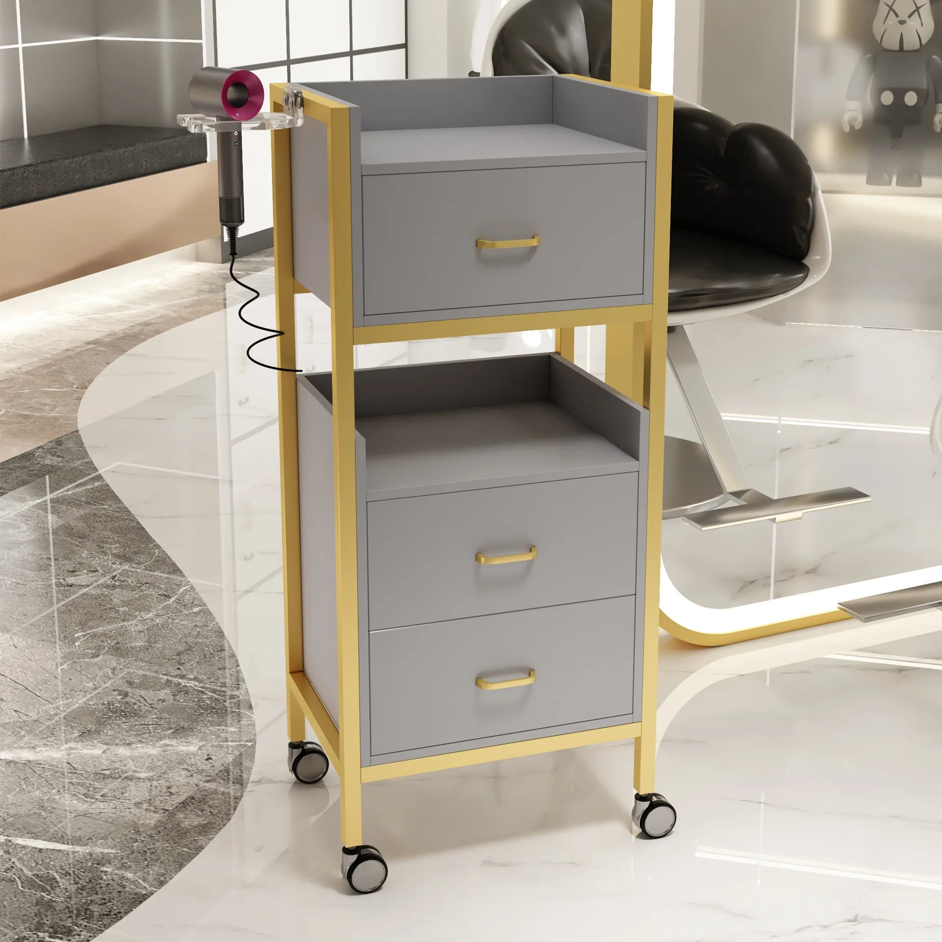 New Hairdresser's Cart and Hairdresser's Special Dyeing and Perm Cart Multifunctional Shelf Barber's Tool Cabinet Wholesale