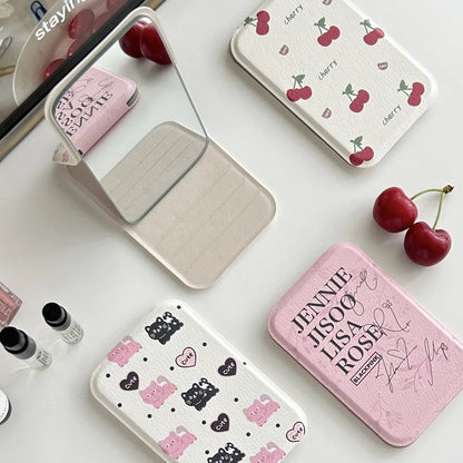 Blushimmer folding portable makeup mirror with compact design, cute handheld style, ideal for on-the-go beauty and gift-giving.