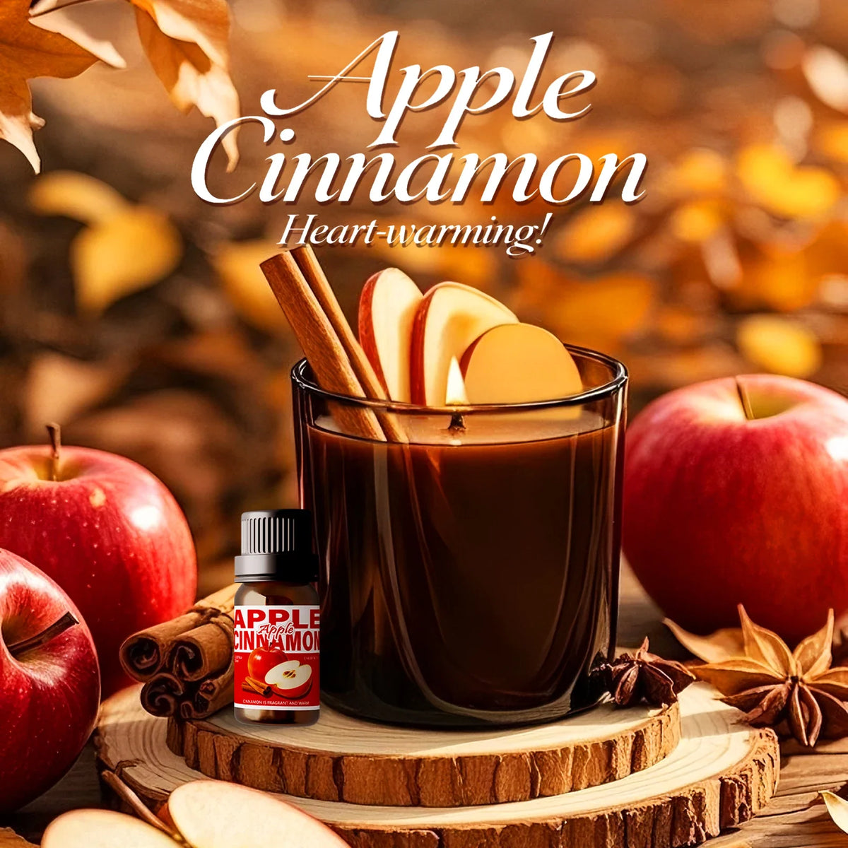 Blushimmer 10ml apple cinnamon essential oil perfume bottle, aromatherapy fragrance for women, alcohol-free skincare and hair care.