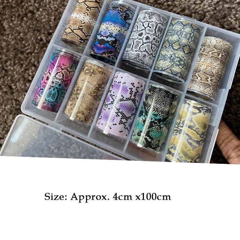 Neon jelly animal nail foil with leopard print pattern, ideal for transfer paper stickers and DIY nail art by Blushimmer.