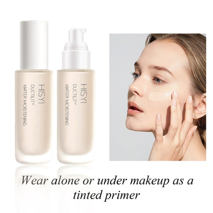 Blushimmer three-color facial primer with moisturizing, brightening, and skin tone correcting benefits, ideal for concealing imperfections.