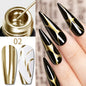 Blushimmer 5ML gold and silver metallic nail gel polish with chrome mirror finish, UV LED semi-permanent French nail gel.