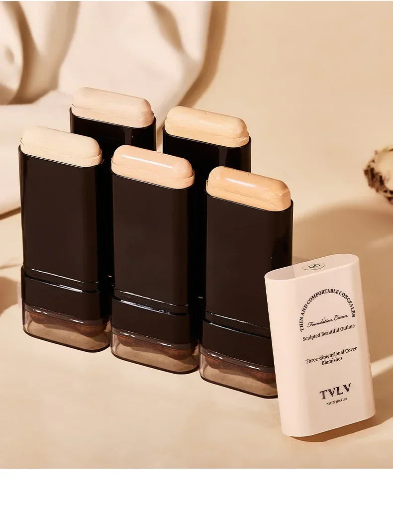 TVLV eraser foundation make-up stick 20g, with brush to brighten skin liquid foundation, long-lasting makeup concealer