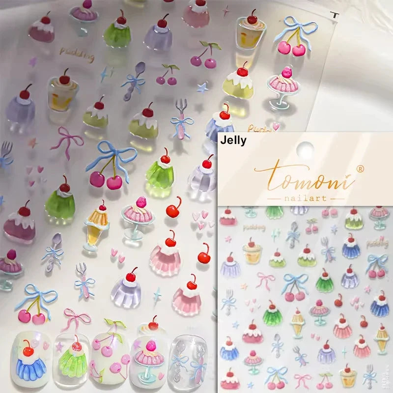 Brown kawaii bear nail art sticker from Blushimmer, featuring adorable cartoon bear decals for DIY nail decoration.