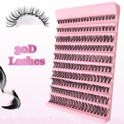 DIY Eyelash Extension Kit Individual Lashes Cluster Mix Lash Clusters with Lash Bond and Seal and Lash Accessories