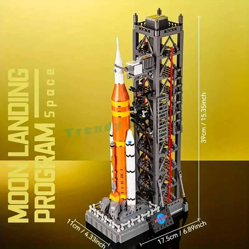 Creative Expert Moon Landing Program Space Rocket X Buildings Sets,City Model Buildings Blocks Gift for Adults Kids 869+PCS