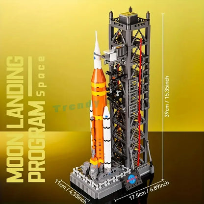Creative Expert Moon Landing Program Space Rocket X Buildings Sets,City Model Buildings Blocks Gift for Adults Kids 869+PCS