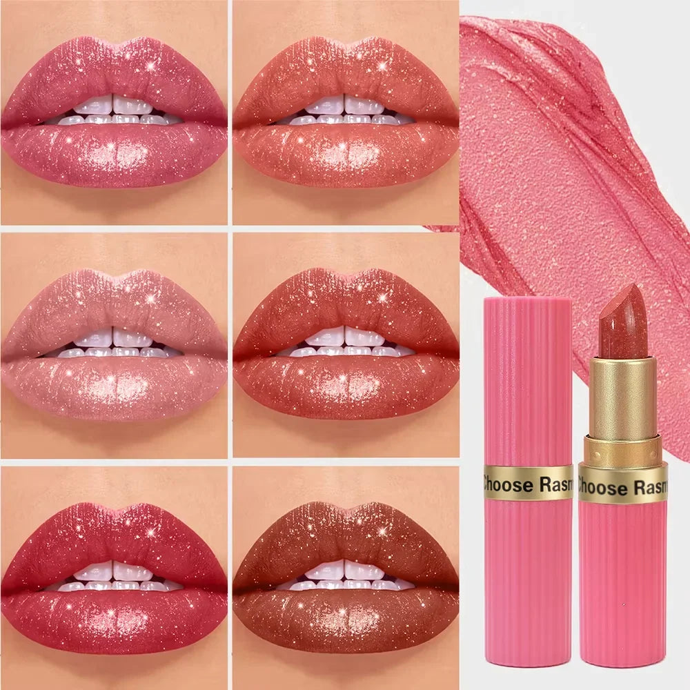 Blushimmer Rasme chocolate bar lipstick in six colors, waterproof matte lipstick with pearl finish and long-lasting, not easy to fall out.