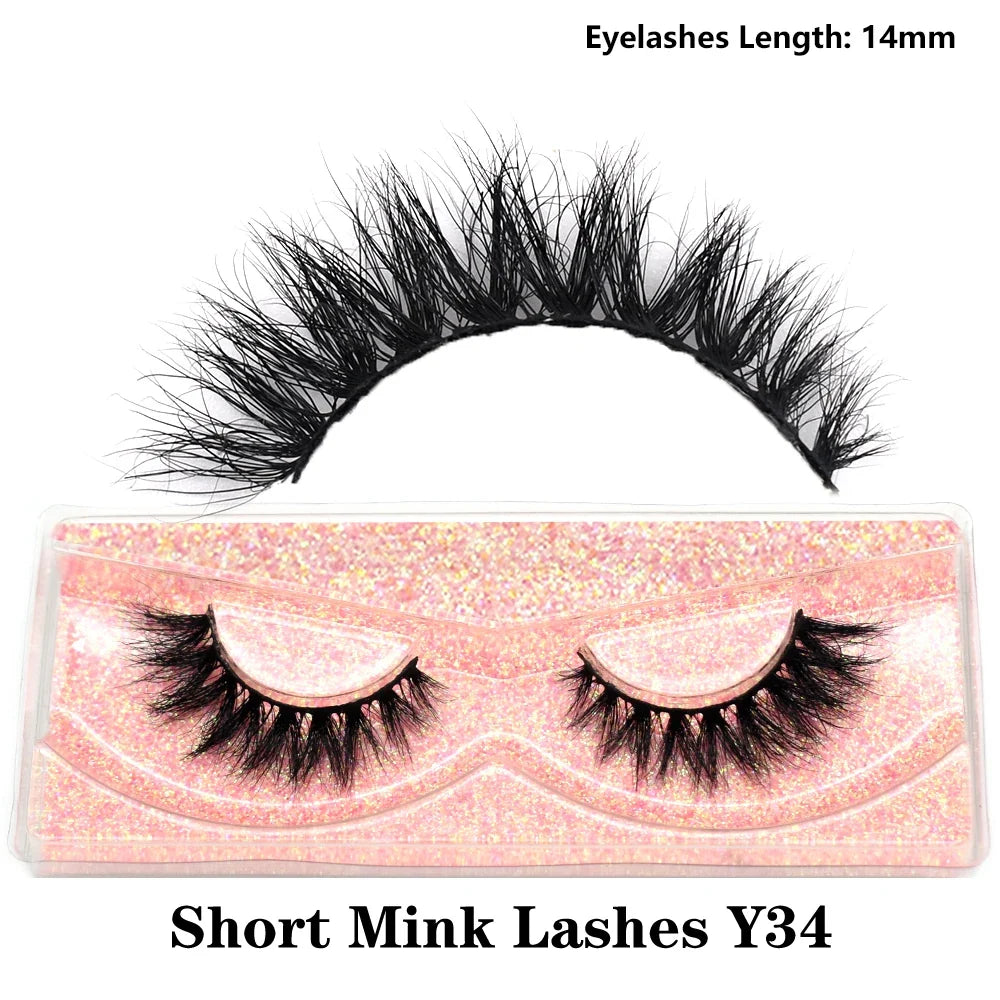 Blushimmer 3D mink fluffy half false eyelashes with clear band, natural soft lightweight strip lashes for short, reusable eyelash extension