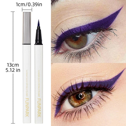Purple liquid eyeliner pen by Blushimmer, waterproof and quick-drying, ideal for precise, long-lasting eye makeup.