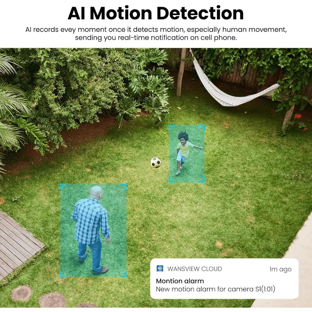 Cameras for Home Security-2K Wireless Security Camera Outdoor with AI Motion Detection & Siren fast, free delivery