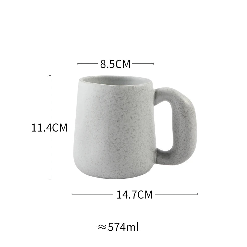 300/600ml Japanese Stoneware Retro Coffee Mug Breakfast Milk Oatmeal Cups Office Couple Water Mug Design Style Mug Birthday Gift