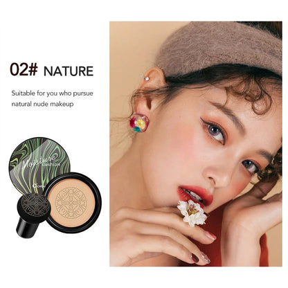 Blushimmer Ocheal BB Cream Air Cushion Compact with mushroom head puff, face foundation and concealer for smooth, even skin.