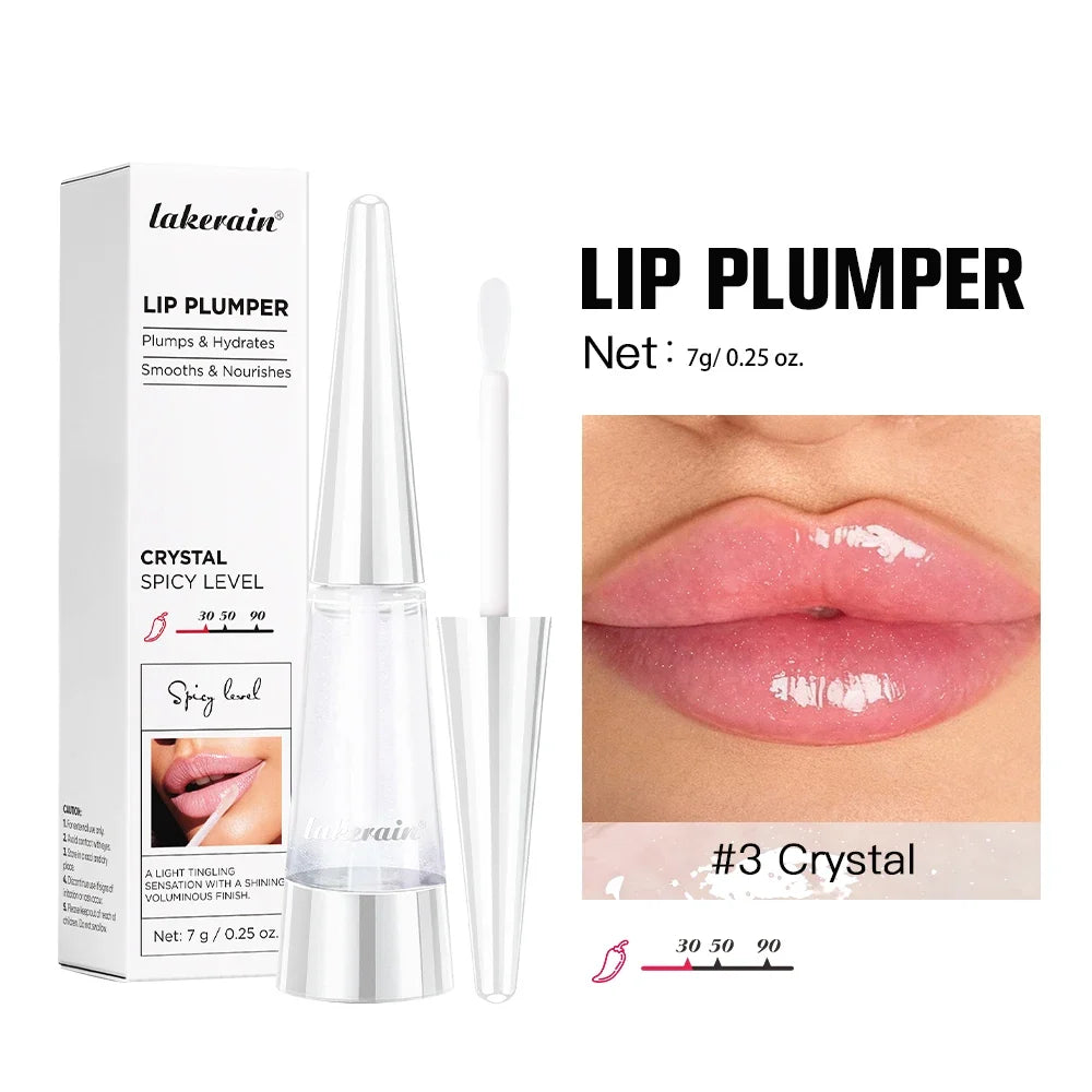Lakerain Lip Plumper Moisturizing Lip Gloss Transparent Plump Lips Care Lip Stuffer Gift Korean Cosmetics