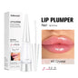Blushimmer Instant Plumping Lip Oil applied on lips, glossy, hydrating, non-sticky, long-lasting moisturizing lip gloss.
