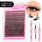 Blushimmer WOSHEER Lash Clusters Kit with spiky eyelash extension clusters and volume individual lashes for DIY lash extensions.