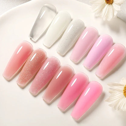 Blushimmer Born Pretty 30ml milky white hard gel for nail extensions, clear soak-off UV acrylic nail construction gel.