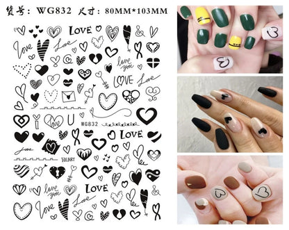 Black and white nail art stickers by Blushimmer featuring sexy body press-on decal designs for women and girls.
