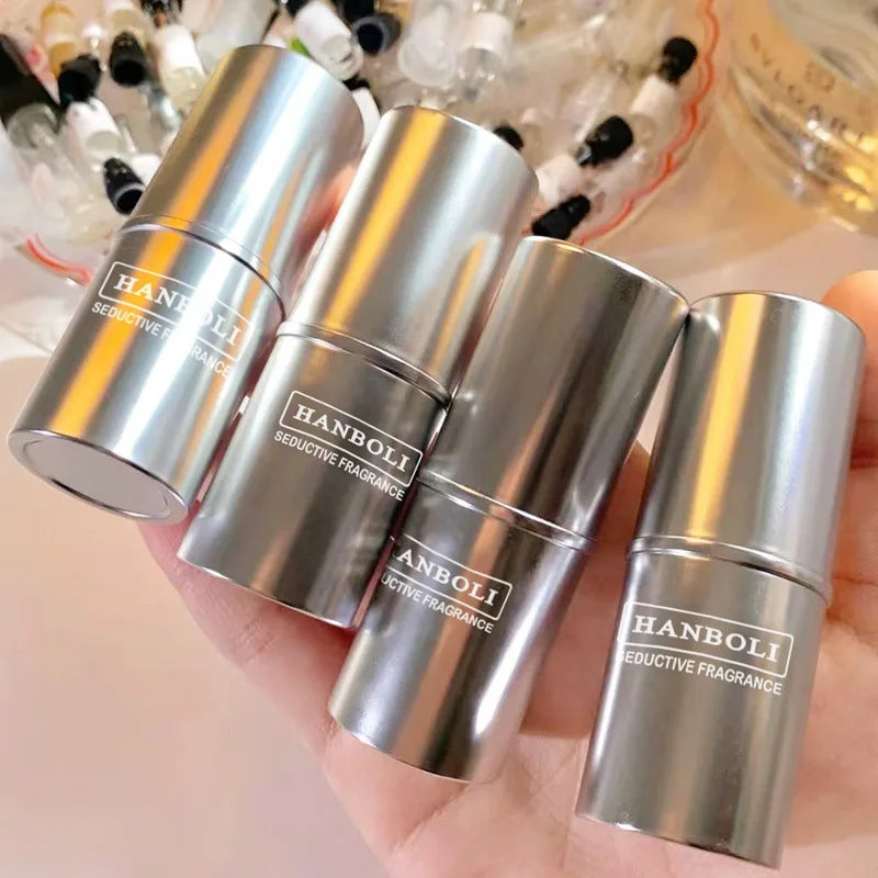 Blushimmer solid perfume for men and women, light, natural, long-lasting fragrance in a portable container.