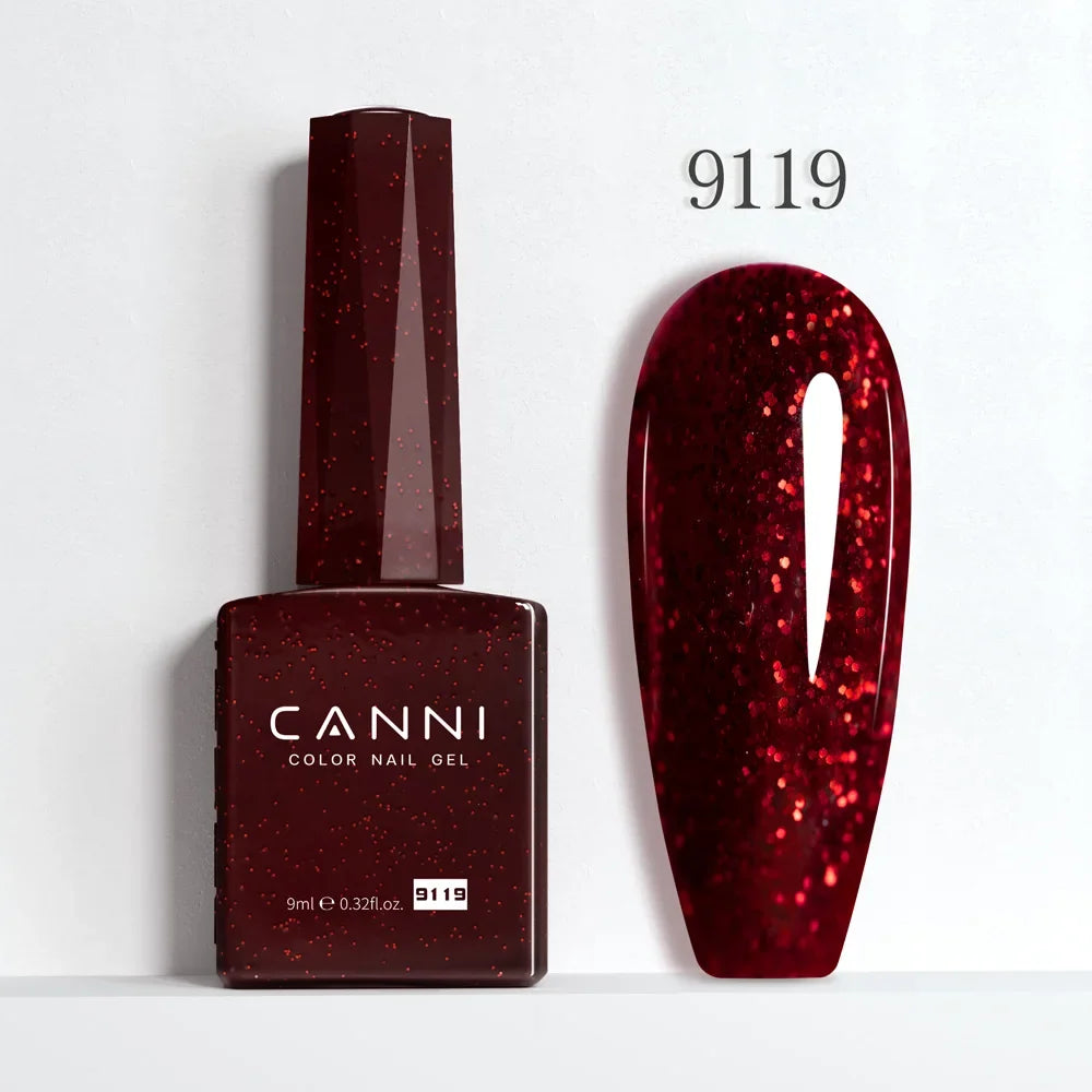 Blushimmer CANNI Hema Free Nail Gel Polish Fall Collection with semi-permanent long-lasting top coat in vibrant red and nude jelly shades.