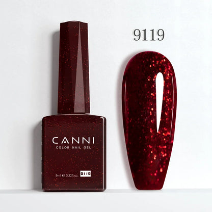 Blushimmer CANNI Hema Free Nail Gel Polish Fall Collection with semi-permanent long-lasting top coat in vibrant red and nude jelly shades.
