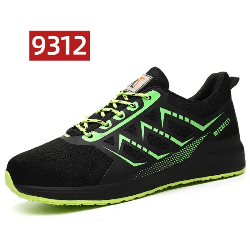 steel toe sneakers for men ultra-light construction site safety shoes anti puncture industrial work boots breathable work shoes