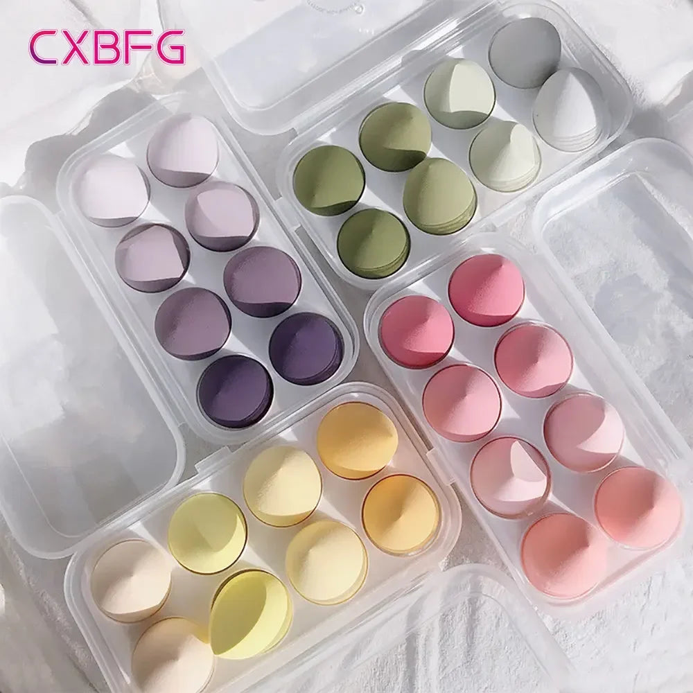 Set of 4/8 Blushimmer makeup sponge blenders, soft foundation and powder puffs, cosmetic beauty tools for flawless application.