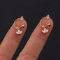 1 Pair Stainless Steel Mini CZ Drop Earring Women Moon Flower Tragus Cartilage Helix Hoop Conch Rook Daith Lobe Piercing Jewelry